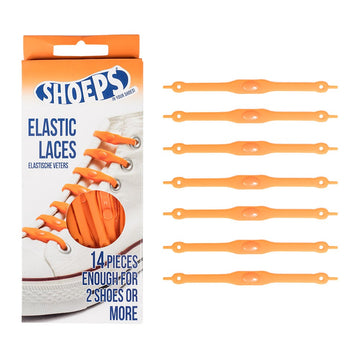 Orange Silicone Elastic Shoelaces - No More Untied Shoes